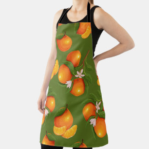 Refreshing Large Oranges Pattern Apron