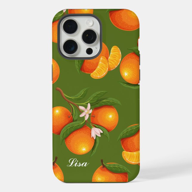 Refreshing Large Oranges Pattern iPhone Case (Back)