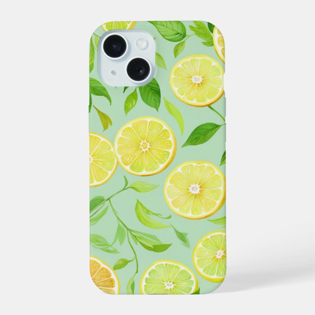 Refreshing Lemon Botanical Phone Case (Back)