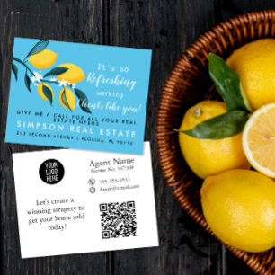 Refreshing Lemon Realtor Referral Pop-By Card