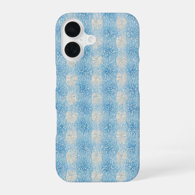 Refreshing Light Blue Floral Texture Phone Case (Back)