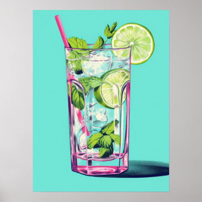 Refreshing Lime & Mint Splash Poster (Front)
