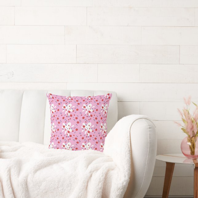 Refreshing Pink with White Daisies Pattern   Cushion (Couch)