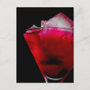 Refreshing Red and Pink Cocktail Postcard