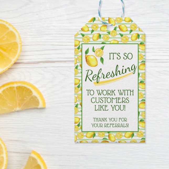 Refreshing Summer Lemon Pop By Gift Tags (Summer pop by tag for customers)