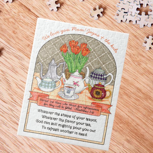 Refreshing Teapots Personalised Inspirational Jigsaw Puzzle (Creator Uploaded)