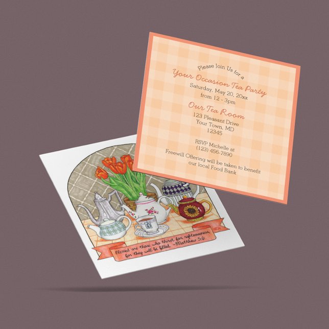Refreshing Teapots with Scripture Tea Party Invitation (Creator Uploaded)