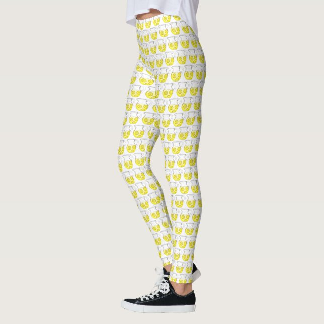 Refreshing Yellow Lemonade Lemon Ade Pitcher Drink Leggings (Left)