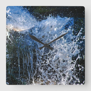 Refreshingly different waterfall square wall clock
