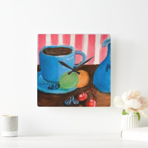 Refreshments Square Wall Clock