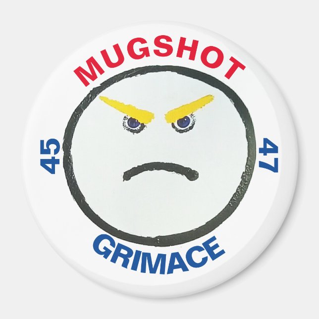 Refrigerator button GRIMACE MUGSHOT Magnet (Front)