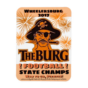 Refrigerator magnet for state football winners -