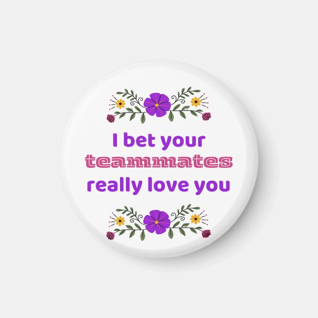 Refrigerator Magnet Hockey Gift Teammates  (Front)