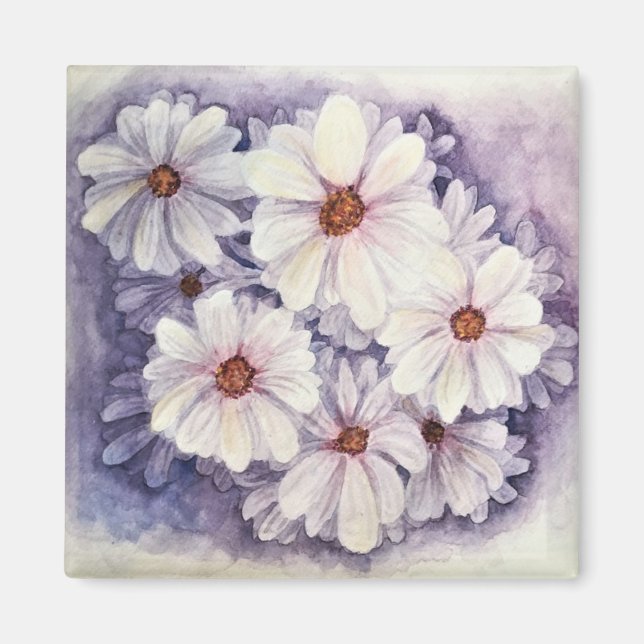 Refrigerator Magnet Lavender African Daisies (Front)