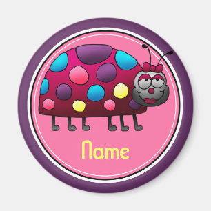 Refrigerator Magnet, Name Template, Cute Ladybug Magnet