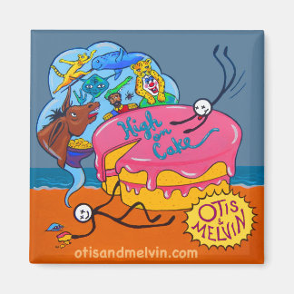 Refrigerator magnet - Otis & Melvin, High on Cake
