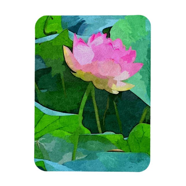 Refrigerator Magnet Pink Lotus Abstract (Vertical)