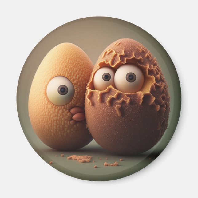 refrigerator magnet, surreal eggs magnet (Front)