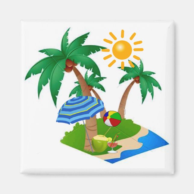 Refrigerator Magnet w/ Beach Design (Front)