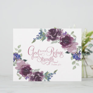 Refuge and strength purple floral