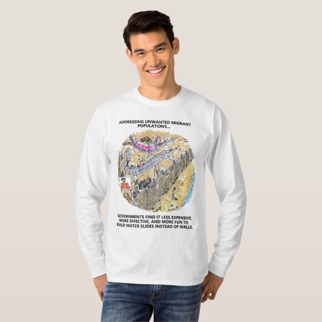 Refugee Water Slides men long sleeve shirt (Front Full)