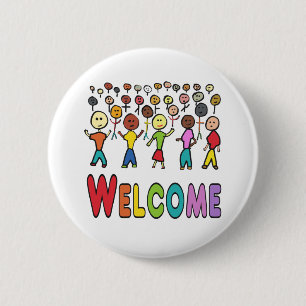 Refugees and Migrants Welcome 6 Cm Round Badge
