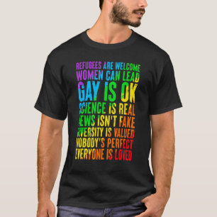 Refugees Are Welcome Women Can Lead Gay Pride Lgbt T-Shirt