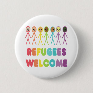 Refugees Welcome 6 Cm Round Badge