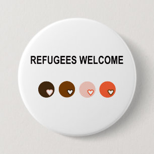 Refugees welcome 7.5 cm round badge
