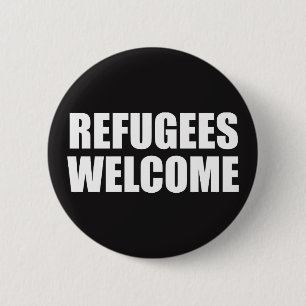 Refugees Welcome badge pin button