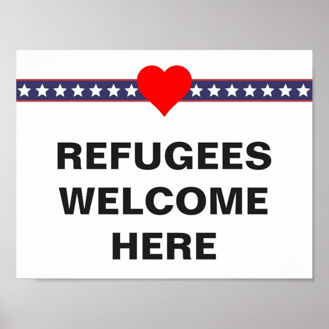Refugees Welcome Here: Custom Protest Poster (Front)