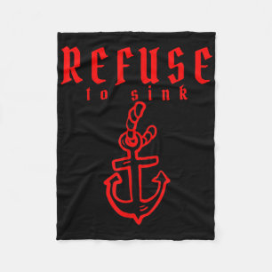 Refuse To Sink Depression Mental Health Awareness  Fleece Blanket