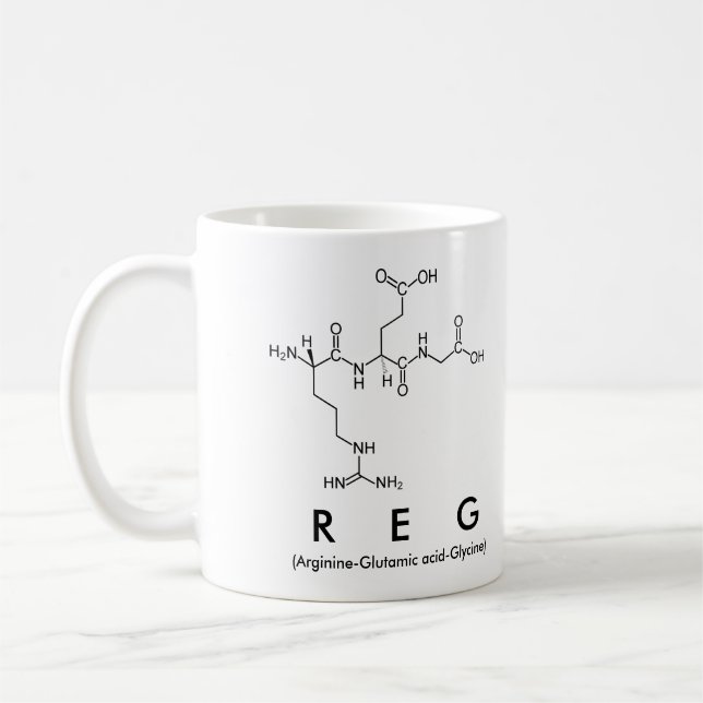 Reg peptide name mug (Left)