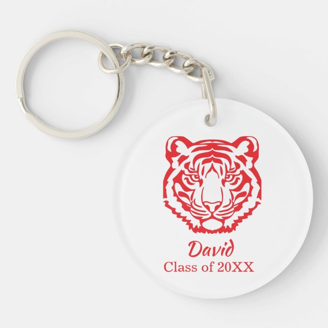 Reg Tiger Mascot Graduation Gift Key Ring (Front)