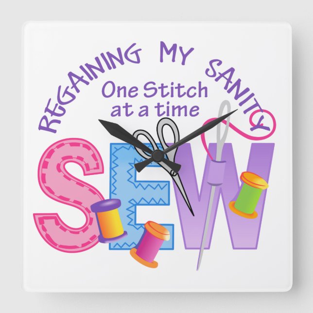Regaining my Sanity Square Wall Clock (Front)