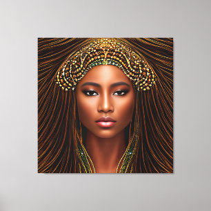 Regal African Beauty: Celebrating Black History Canvas Print
