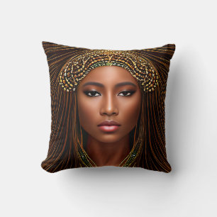 Regal African Beauty: Celebrating Black History  Cushion