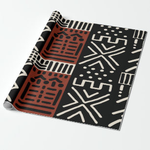 Regal African Mudcloth Inspired Wrapping Paper