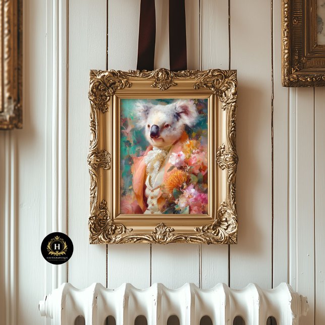 Regal Australian Koala in Floral Suit Decoupage Tissue Paper (Creator Uploaded)