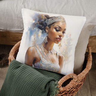 Regal Ballerina Watercolor Cushion