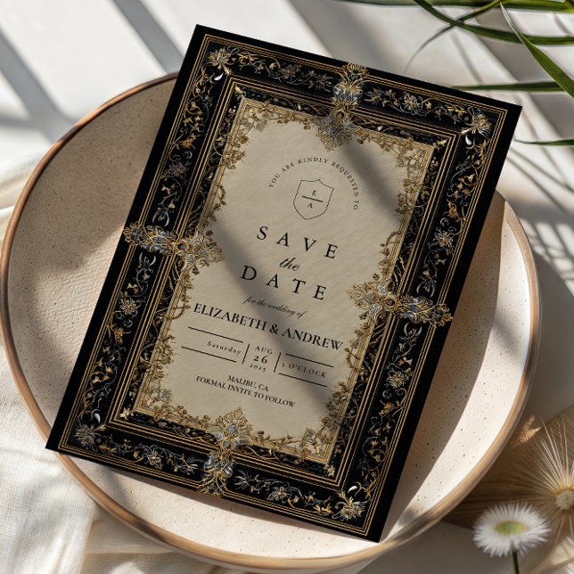 Regal Baroque Celestial Wedding Save The Date (Creator Uploaded)