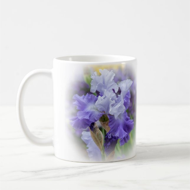 Regal Bearded Iris - Purple & White Coffee Mug (Left)