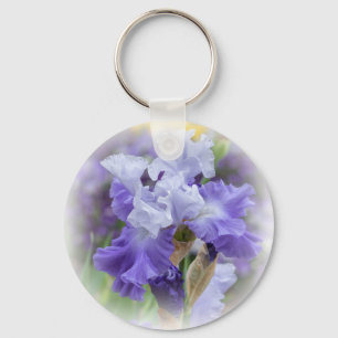 Regal Bearded Iris - Purple & White Key Ring
