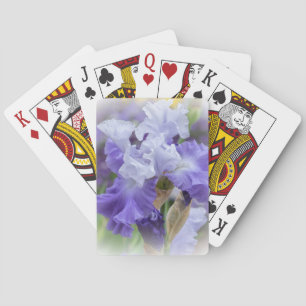 Regal Bearded Iris - Purple & White Playing Cards