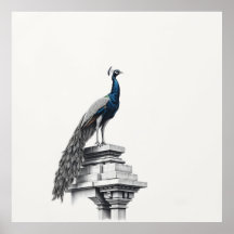 Regal Beauty: Peacock Art