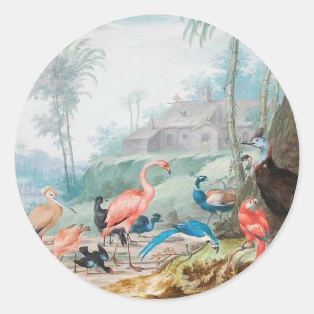 Regal Birds Classic Round Sticker (Front)