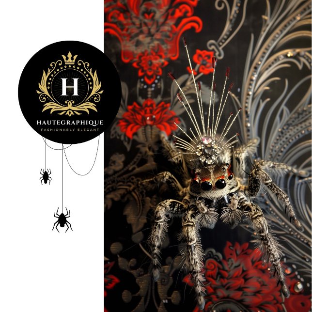 Regal Black and Red Victorian Spider Art Tissue Paper (Creator Uploaded)
