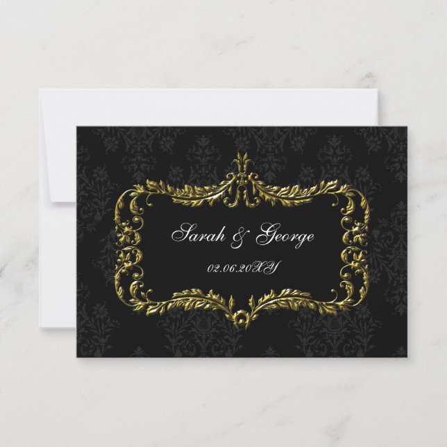 regal black gold rsvp cards Standard 3.5 x 5 (Front)