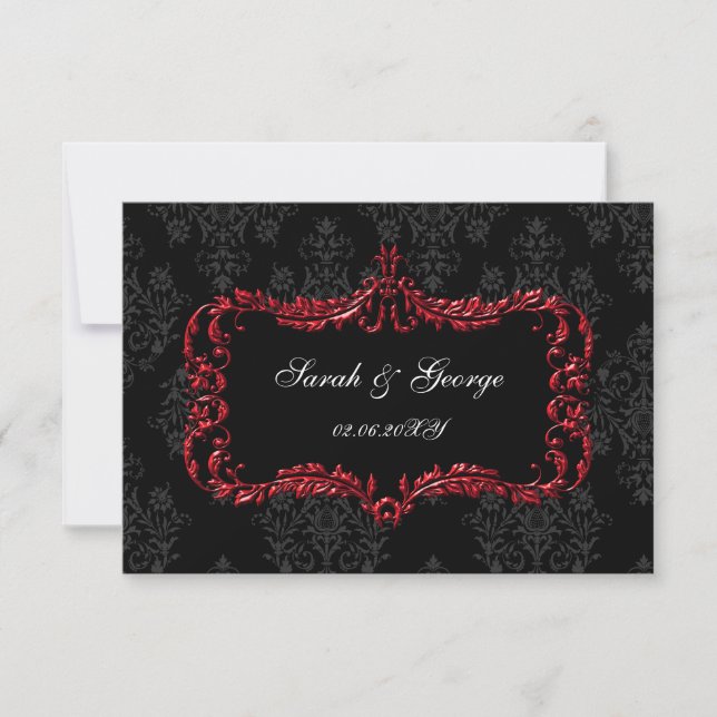 regal black red rsvp cards Standard 3.5 x 5 (Front)