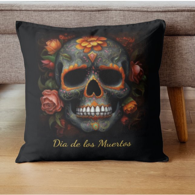 Regal Bloom Sugar Skull, custom Cushion (Creator Uploaded)